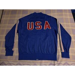 VTG 80s Adidas USA AAU ATP Ventex Keyrolan Trefoil Track Jacket Sewn Red Blue
